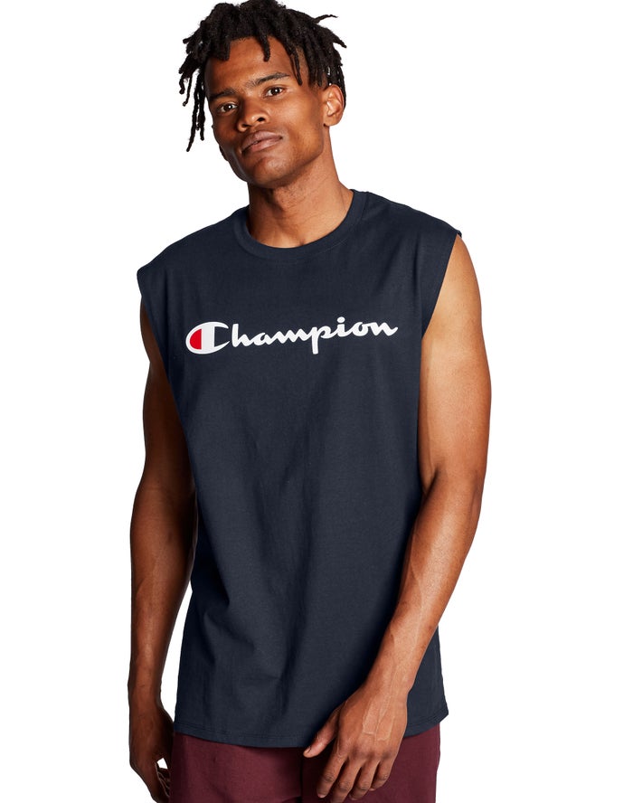 Champion Classic Jersey Script Logo Tanktop Heren - Donkerblauw - Belgie 5361UNLXI